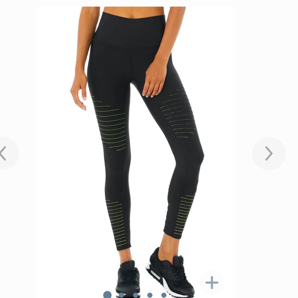 ALO airlift 7/8 Moto legging - black/highlighter